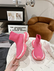 BALENCIAGA 25S SPEED TRAINER SNEAKERS 55 MM IN PINK KNIT