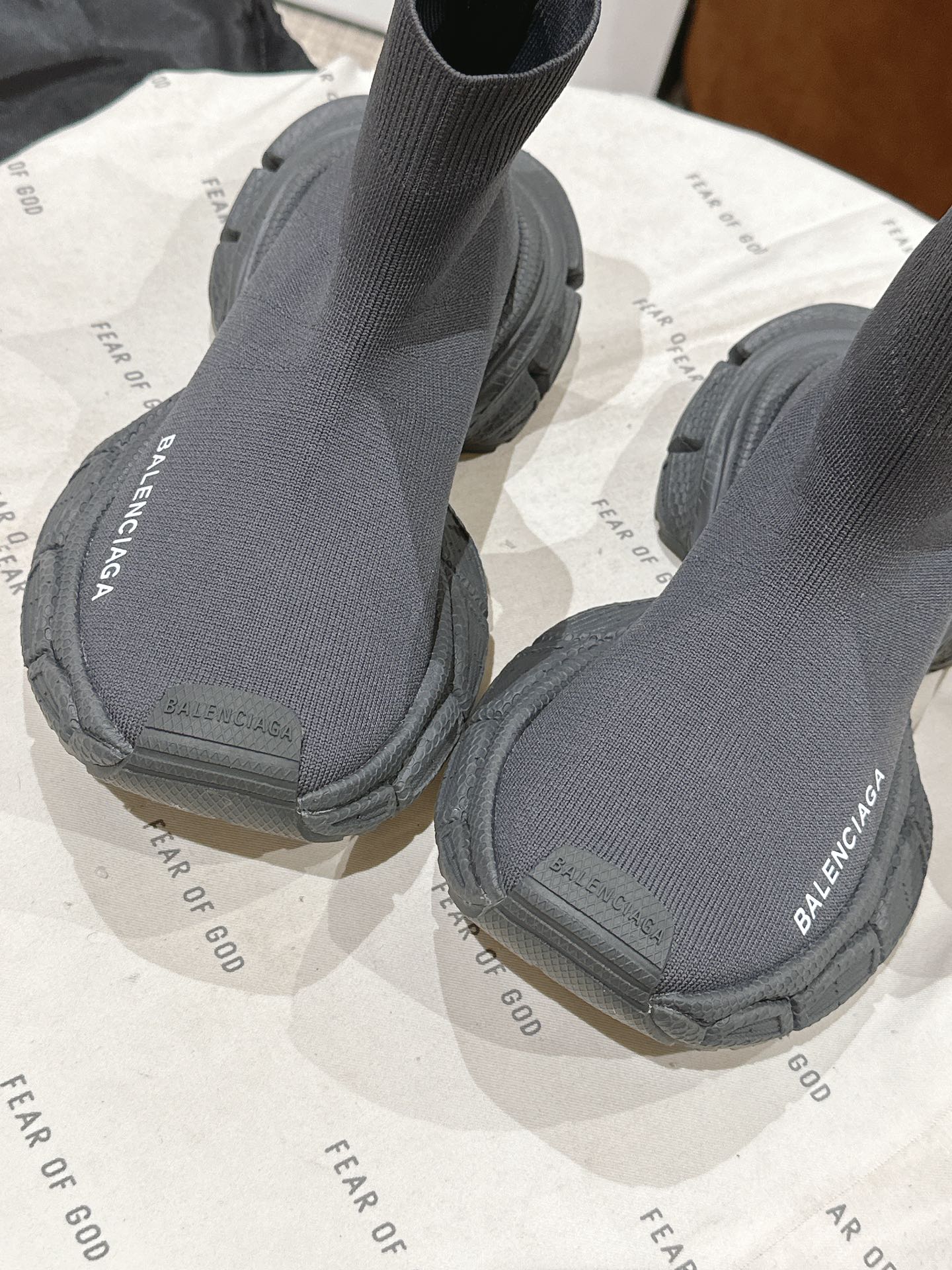 BALENCIAGA 25S SPEED TRAINER SNEAKERS 55 MM IN DARK GREY KNIT