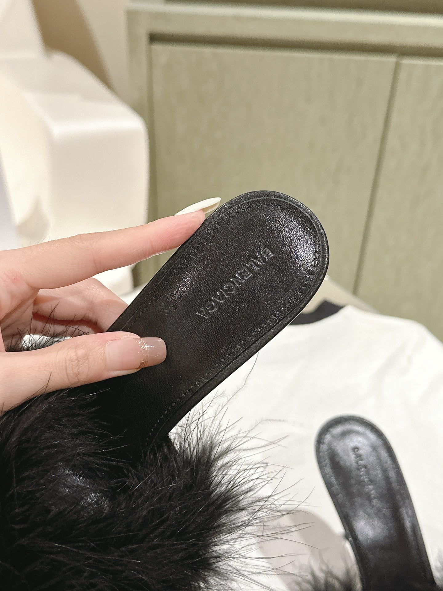 BALENCIAGA 25S HIGH-HEELED SANDALS 85 MM IN BLACK FAUX FUR AND PU