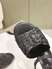 FENDI FIRST HIGH-HEELED SANDALS 85 MM IN BLACK LAMBSKIN GOLD HARDWARE