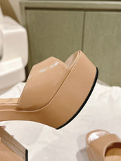 CC HIGH SANDAL BEIGE CREAM CALFSKIN