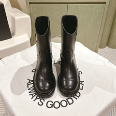 CC SHORT BOOTS BLACK CALFSKIN