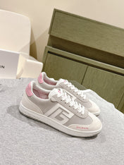 BALMAIN 26S SNEAKERS IN LIGHT BEIGE AND SOFT TAUPE SUEDE