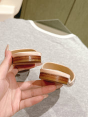 LV WOMEN FLAT MULE IN ALMOND BEIGE SATIN WITH RHINESTONE