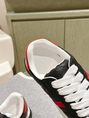 GG ACE SNEAKER WITH WEB IN BLACK EMBOSSED CALFSKIN