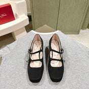 TRÈS VIVIER MARY JANE DOUBLE-STRAP IN BLACK SILK