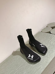 BALENCIAGA 25S HIGH-TOP SNEAKERS IN BLACK COTTON BLEND