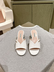 JEWELLED HEEL 55 MULE SANDALS IN WHITE CALFSKIN