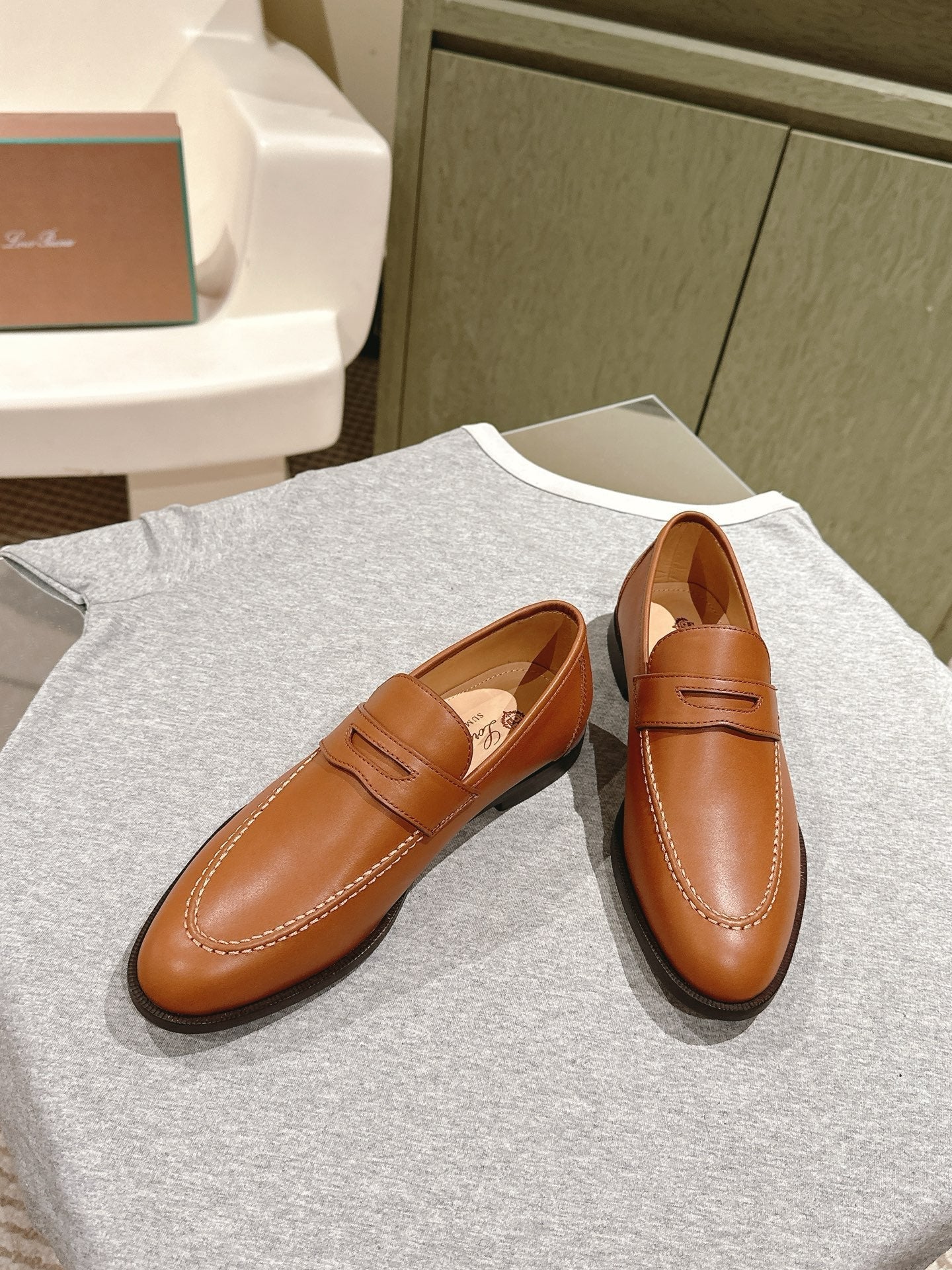 LP LOAFERS 25S IN BURNT ORANGE LAMBSKIN