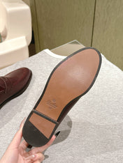 LP LOAFERS 25S IN BURGUNDY BROWN LAMBSKIN