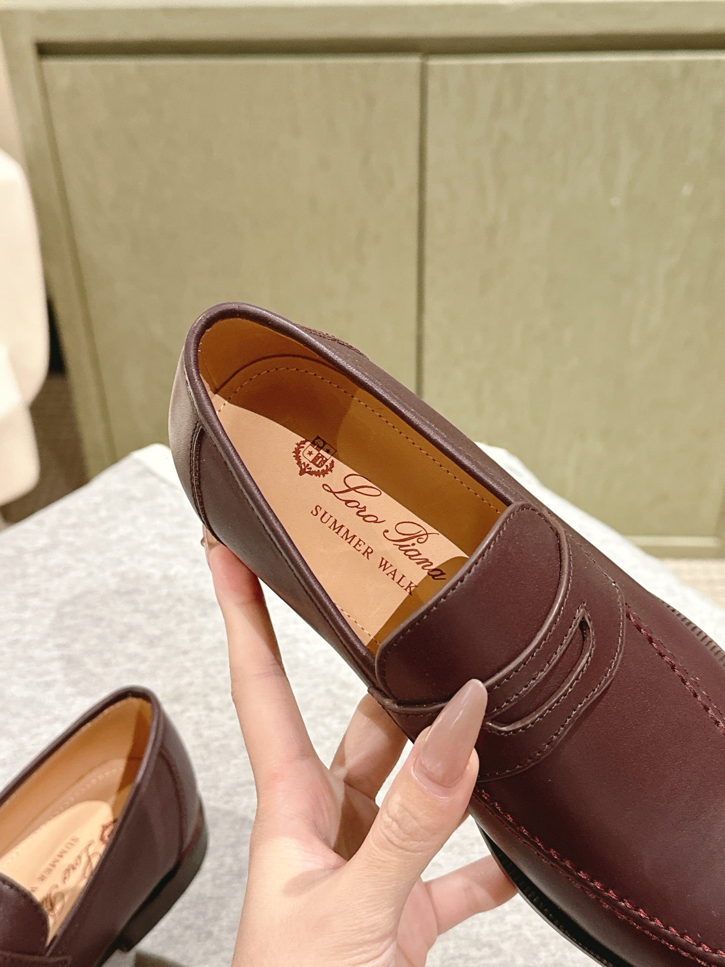 LP LOAFERS 25S IN BURGUNDY BROWN LAMBSKIN