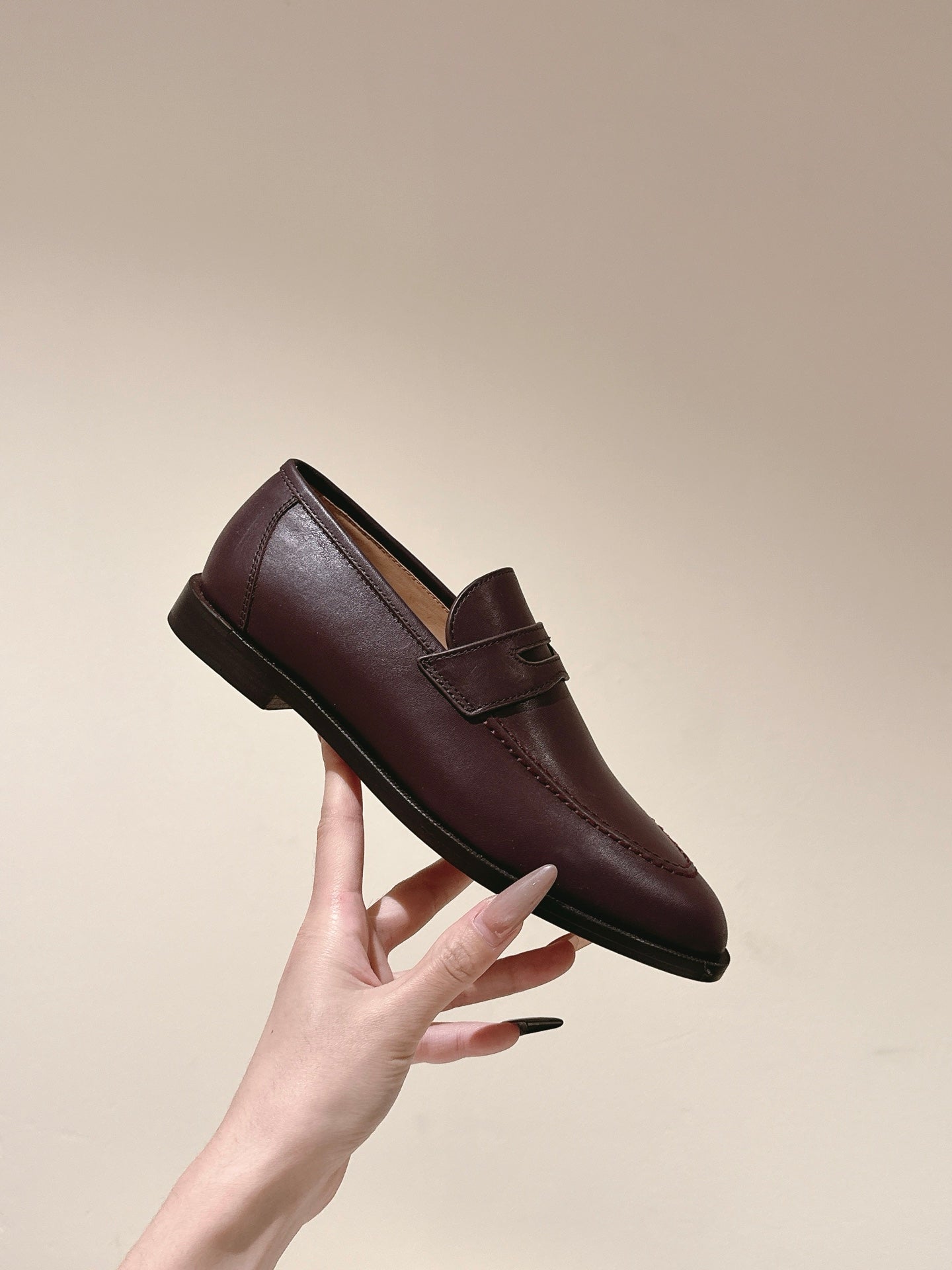 LP LOAFERS 25S IN BURGUNDY BROWN LAMBSKIN