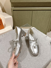 SWING HIGH MARY JANE 55 MM IN SILVER PATENT CALFSKIN