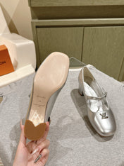 SWING HIGH MARY JANE 55 MM IN SILVER PATENT CALFSKIN