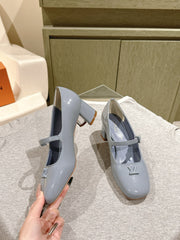 SWING HIGH MARY JANE 55 MM IN ICE BLUE PATENT CALFSKIN