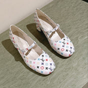 SWING HIGH MARY JANE 55 MM IN WHITE MONOGRAM CALFSKIN