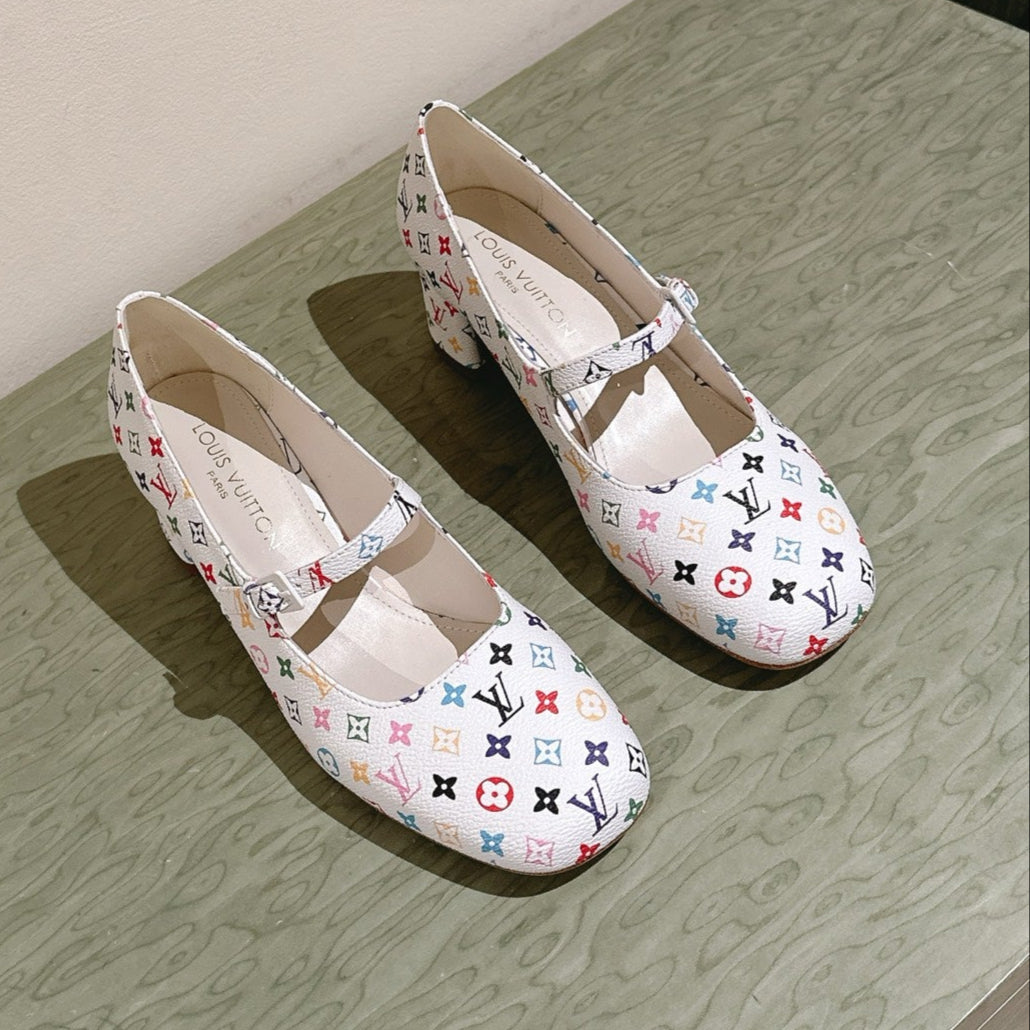 SWING HIGH MARY JANE 55 MM IN WHITE MONOGRAM CALFSKIN