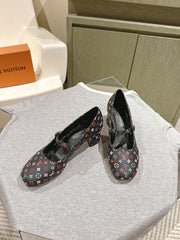 SWING HIGH MARY JANE 55 MM IN BLACK MONOGRAM CALFSKIN