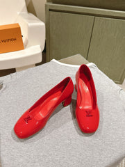 SWING HIGH PUMP 55 MM IN CRIMSON RED PATENT CALFSKIN