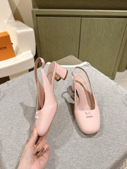SWING SLINGBACK PUMP 55 MM IN PEACH PINK CALFSKIN