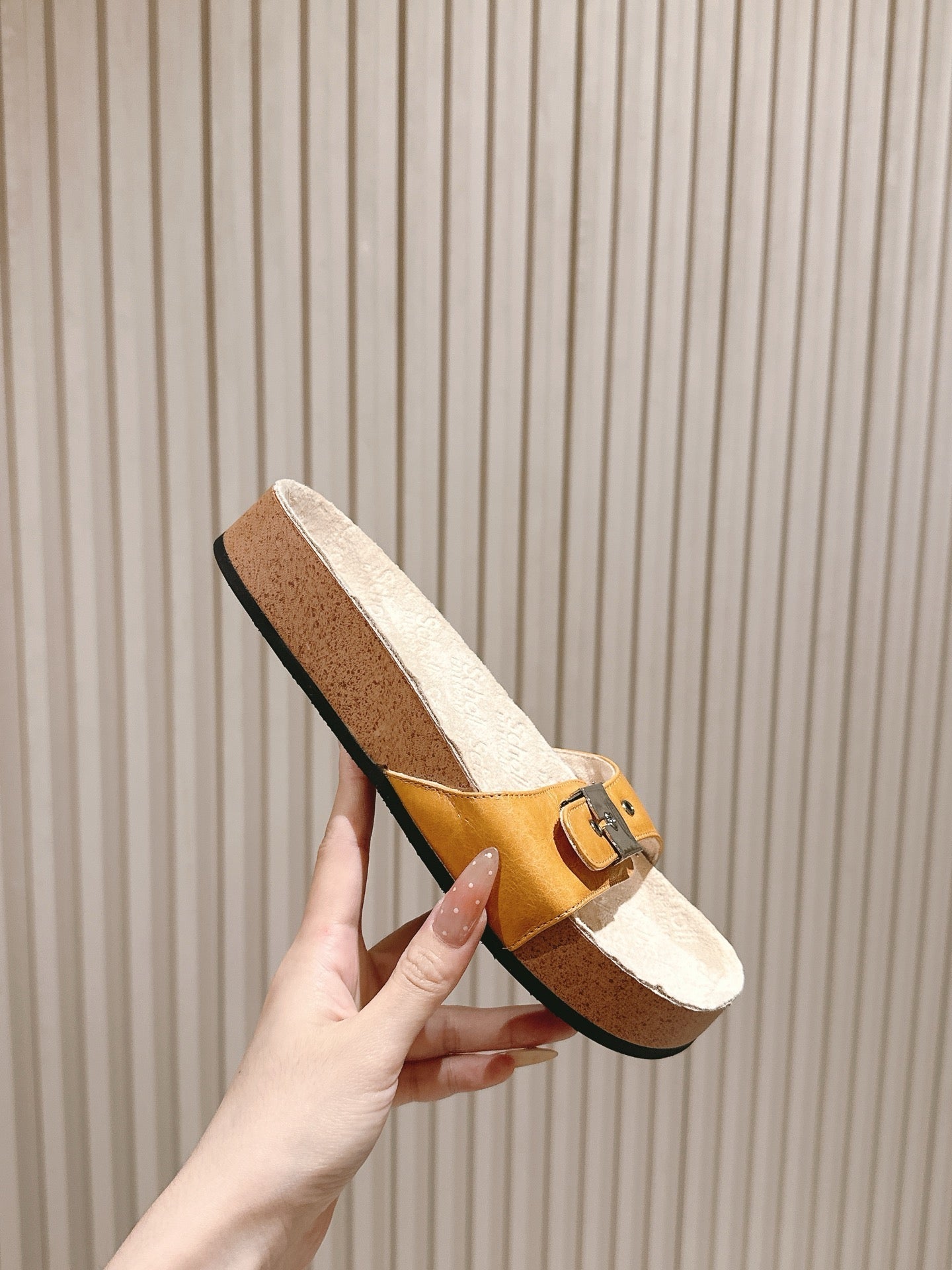 BALENCIAGA 25S SCHOLL SLIDES IN DARK ORANGE PU LEATHER WITH SILVER HARDWARE