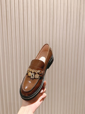ROGER VIVIER 25S RANGERS CHAIN LOAFER IN DARK BROWN CALFSKIN