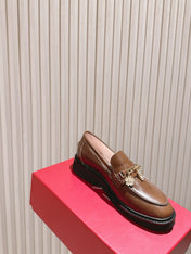 ROGER VIVIER 25S RANGERS CHAIN LOAFER IN DARK BROWN CALFSKIN