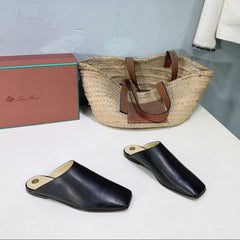 FLAT BUBBLE IN BLACK LAMBSKIN