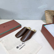 FLAT BUBBLE IN BROWN LAMBSKIN