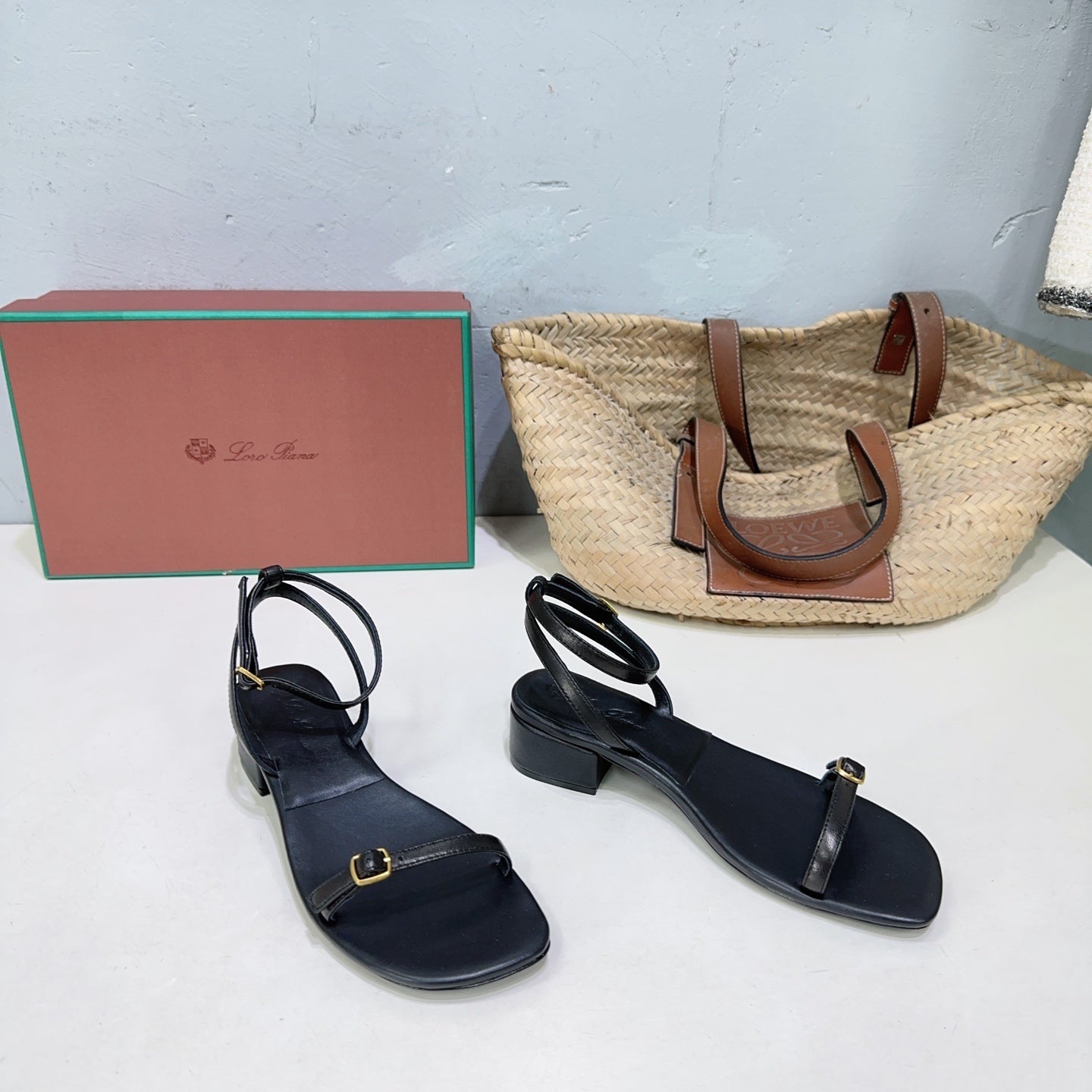 LP MINDIL SANDAL 25 IN BLACK LAMBSKIN