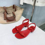 LP MINDIL SANDAL 25 IN RED LAMBSKIN