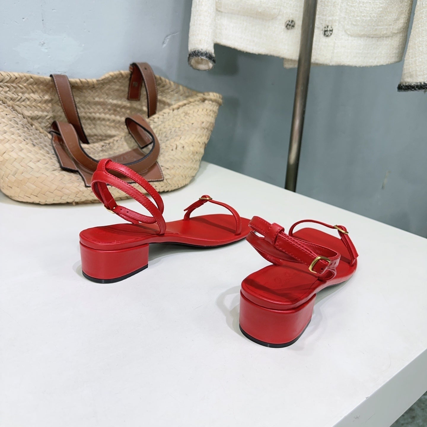 LP MINDIL SANDAL 25 IN RED LAMBSKIN