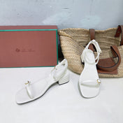 LP MINDIL SANDAL 25 IN WHITE LAMBSKIN