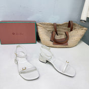 LP MINDIL SANDAL 25 IN WHITE LAMBSKIN