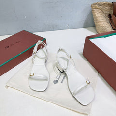 LP MINDIL SANDAL 25 IN WHITE LAMBSKIN