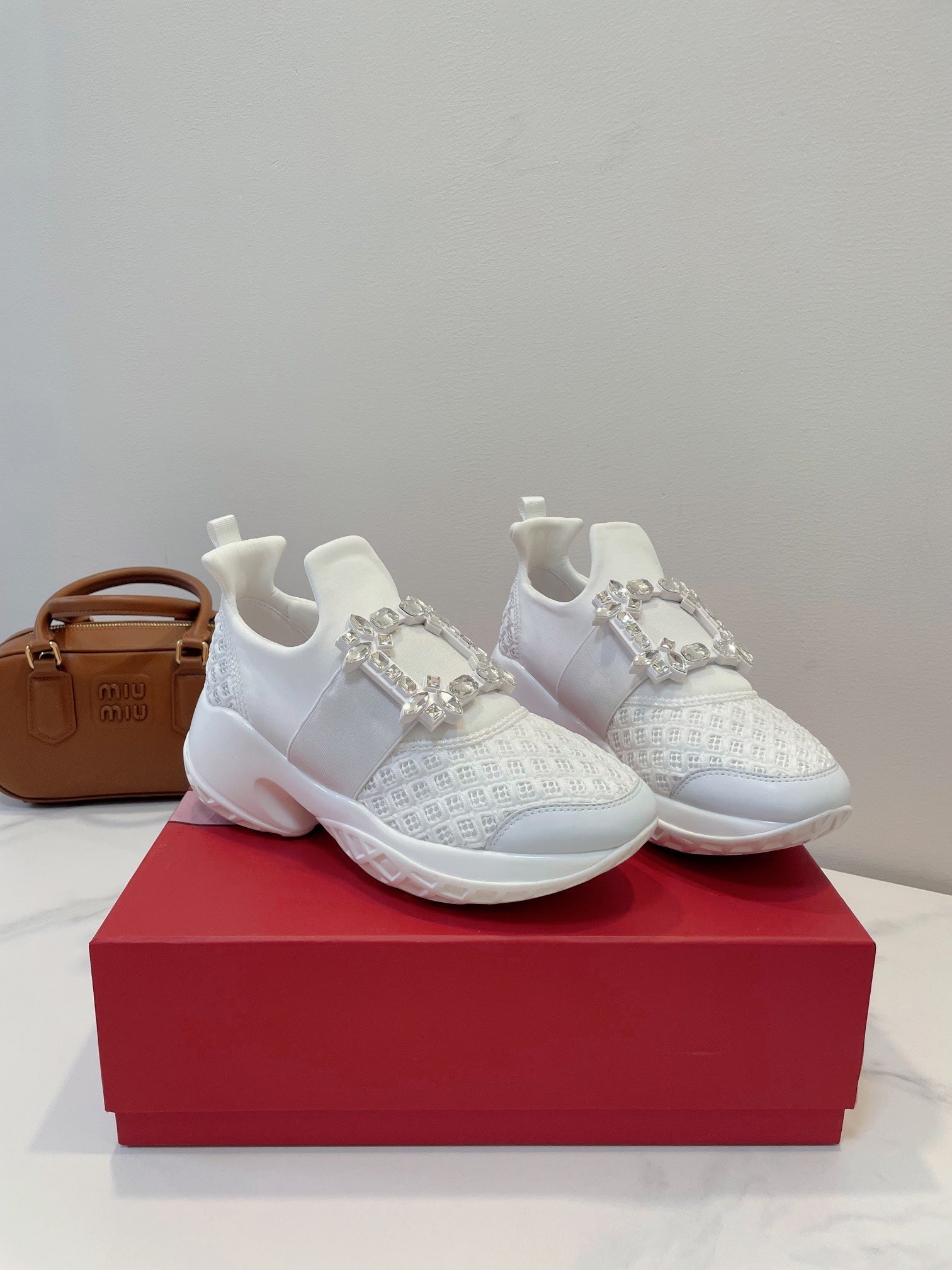 VIV' RUN SNEAKERS IN WHITE TECHNICAL FABRICS TRASS BUCKLE