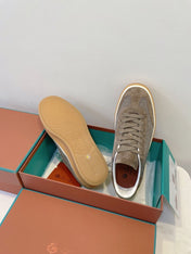 SNEAKERS IN MOSS SUEDE WITH CANVAS