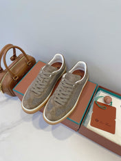 SNEAKERS IN MOSS SUEDE WITH CANVAS