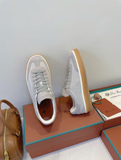 SNEAKERS IN METAL GREY SUEDE WITH CANVAS