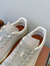 SNEAKERS IN METAL GREY SUEDE WITH CANVAS