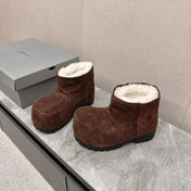 ALASKA BOOTIE IN CHOCOLATE SUEDE AND WOOL LINING