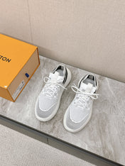 SNEAKERS IN WHITE DAMIER ELASTIC FABRIC