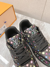 TRAINER SNEAKER IN BLACK MIX COLORFUL CALFSKIN