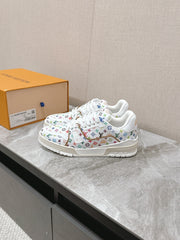 TRAINER SNEAKER IN WHITE MIX COLORFUL CALFSKIN