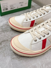ELIOT SNEAKER IN WHITE MIX CHERRY RED CANVAS AND CALFSKIN