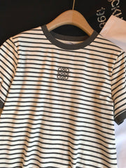 Loewe Short Sleeved T-shirt White mix Black Cotton