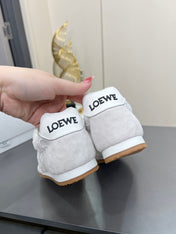 LOEWE 26S RUNNER 2.0 SNEAKERS IN WHITE SUEDE AND ANAGRAM JACQUARD