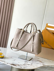 BABYLONE TOTE 31 IN TOURTERELLE MONOGRAM EMPREINTE LEATHER