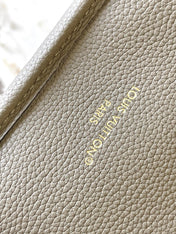 NEVERFULL BANDOULIÈRE INSIDE OUT BB 24 IN BROWN MONOGRAM CANVAS AND GRAY CALFSKIN