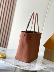 NEVERFULL INSIDE OUT MM 31 IN BROWN MONOGRAM CANVAS AND CALFSKIN TRIM